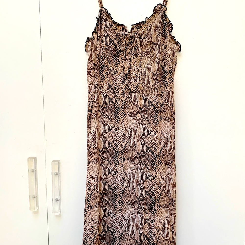 Snake skin print maxi dress